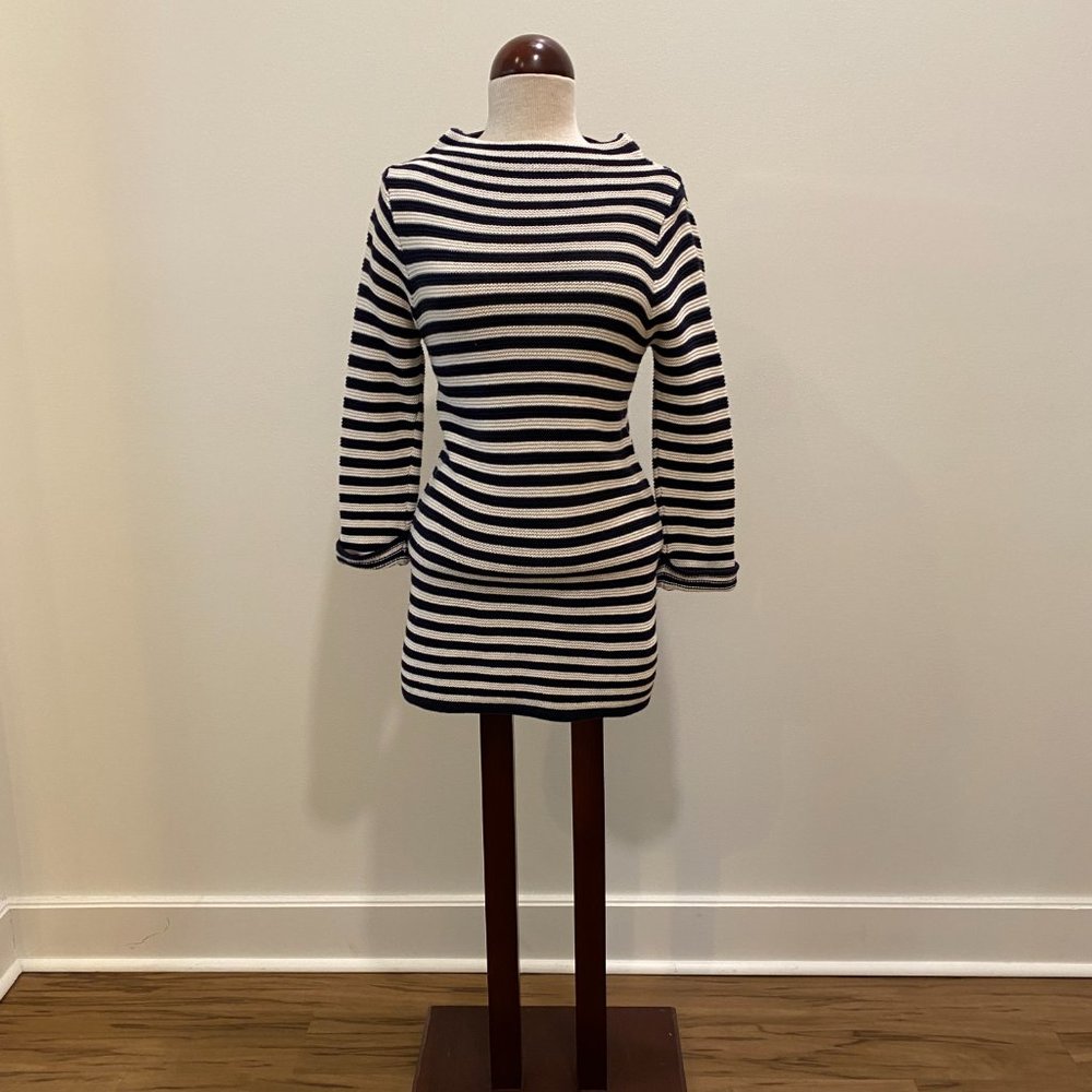 Boden Blue and White Striped Sweater Shirt Dress Women's Size 2